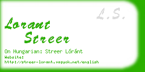 lorant streer business card
